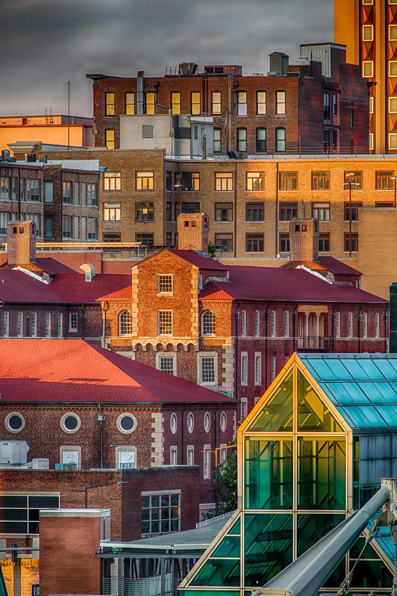 downtown colorful rooftops
